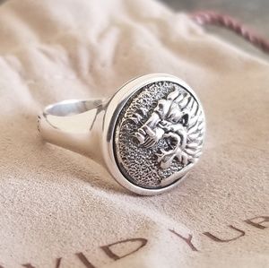 DAVID YURMAN Silver Petrvs Lion Head Ring